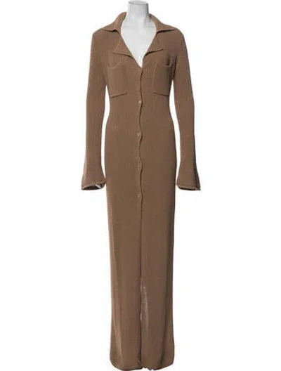 Pre-owned Aya Muse Long Dress In Brown