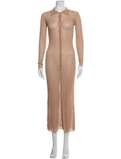 Pre-owned Aya Muse Long Dress In Neutrals