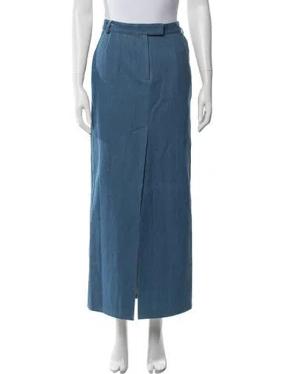 Pre-owned Aya Muse Long Skirt In Black/blue