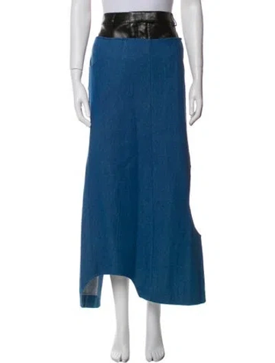 Pre-owned Aya Muse Long Skirt In Blue