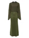 Aya Muse Long Sleeve Maxi Dress In Green