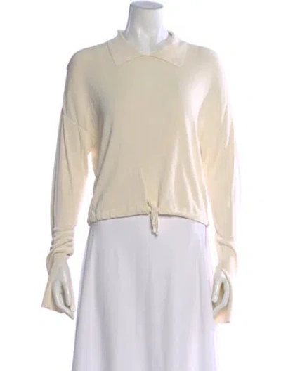 Pre-owned Aya Muse Long Sleeve Polo In Neutral