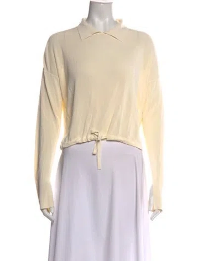 Pre-owned Aya Muse Long Sleeve Polo In Neutrals