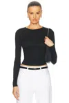 Aya Muse Long-sleeve Boat-neck Top In Black