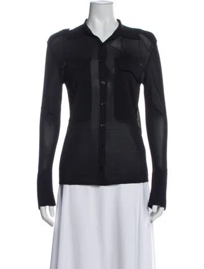 Pre-owned Aya Muse Long Sleeve Top In Gray
