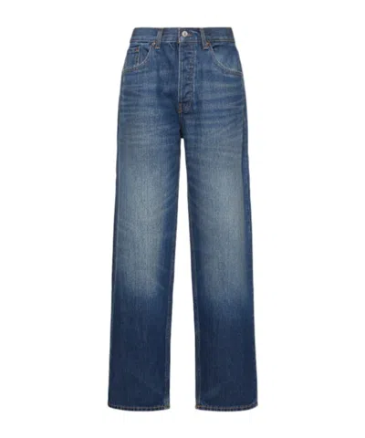 Aya Muse Low Rise Baggy Jeans In Blue