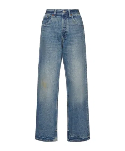 Aya Muse Low Rise Baggy Jeans In Blue