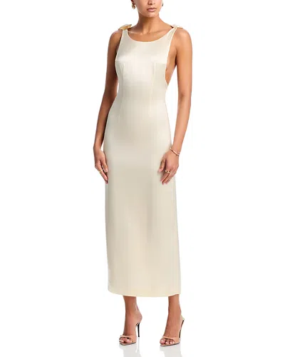 Aya Muse Lumen Bow Trim Dress In White
