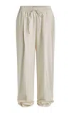 Aya Muse Lyra Wool-blend Straight-leg Pants In White