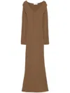 Aya Muse Maxikleid Aus Geripptem Strick In Brown