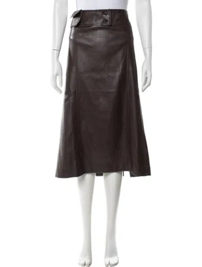 Pre-owned Aya Muse Midi Length Skirt In Burgundy