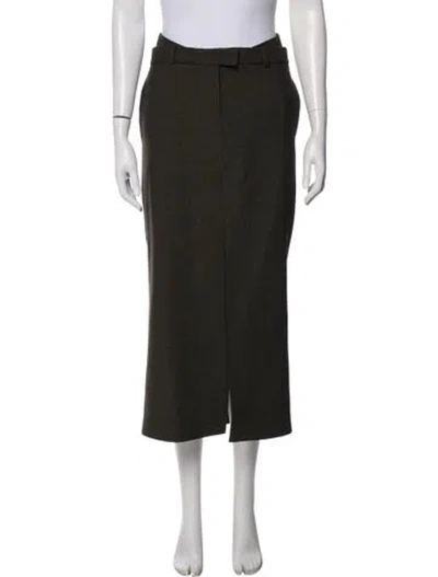 Pre-owned Aya Muse Midi Length Skirt In Green