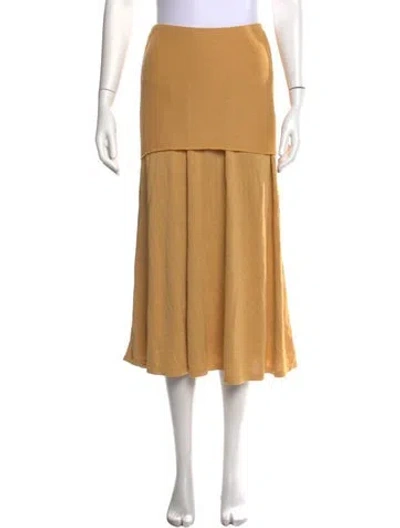 Pre-owned Aya Muse Midi Length Skirt In Neutrals