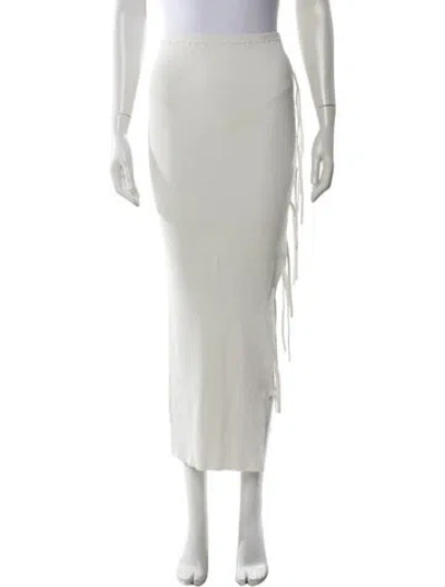 Pre-owned Aya Muse Midi Length Skirt In White