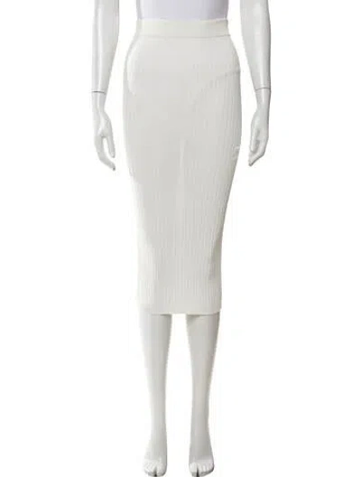 Pre-owned Aya Muse Midi Length Skirt In White