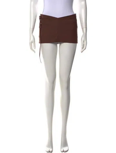 Pre-owned Aya Muse Mini Skirt In Brown