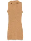 Shop Aya Muse Knitted Mini Dress In Brown
