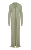 Aya Muse Mira Cable-knit Silk-blend Cardigan In Light Grey