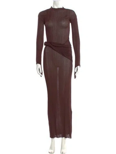 Pre-owned Aya Muse Mock Neck Long Dress