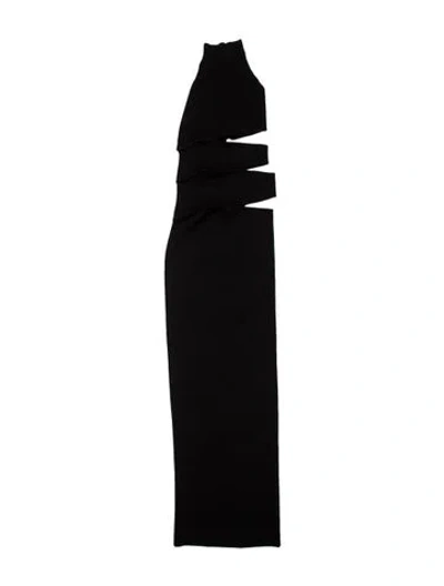 Pre-owned Aya Muse Mock Neck Long Dress W/ Tags In Black