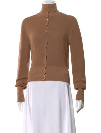 Pre-owned Aya Muse Mock Neck Sweater In Brown