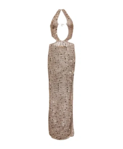 Aya Muse Morel Cutout Sequined Maxi Dress In Nude