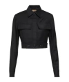 Aya Muse Myca Cropped Wool Jacket In Black