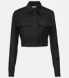 Aya Muse Myca Cropped Wool Jacket In Black