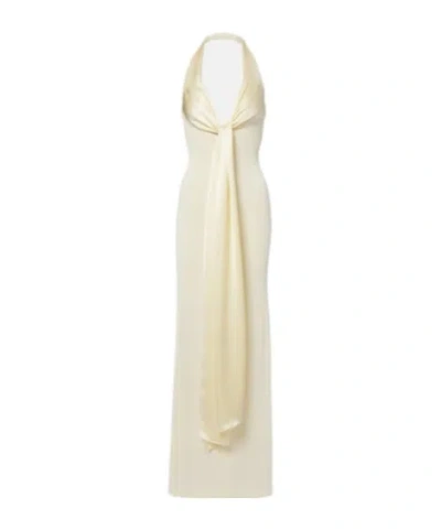 Aya Muse Nayra Cotton And Silk Blend Maxi Dress In White
