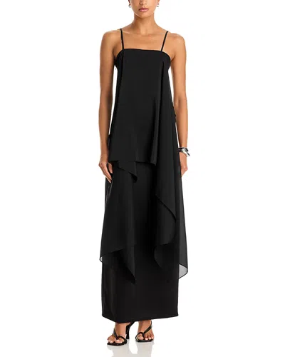 Aya Muse Noema Tiered Overlay Cami Top In Black
