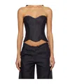 Aya Muse Non-stretch Denim Jacket In Black