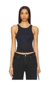 Aya Muse Number Tank Top In 藏青色