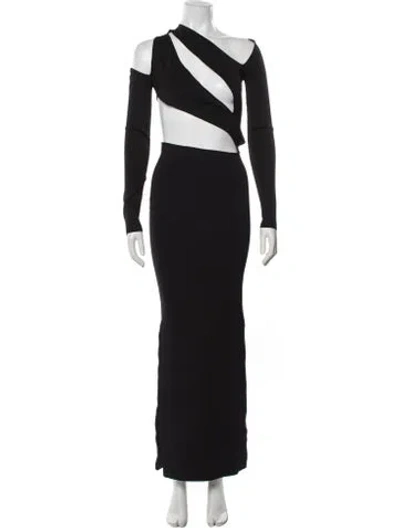 Pre-owned Aya Muse Nylon Long Dress In Black
