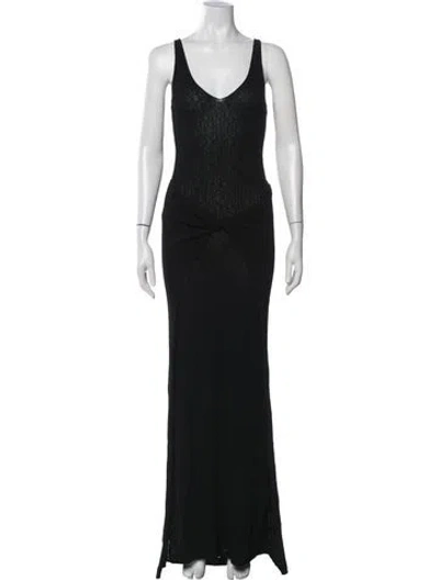 Pre-owned Aya Muse Nylon Long Dress In Black