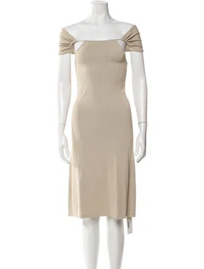 Pre-owned Aya Muse Nylon Midi Length Dress In Neutral