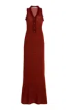 Aya Muse Nysa Wool; Cashmere And Silk Dress In Red