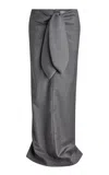 Aya Muse Nysa Wool Suiting Maxi Skirt In Dark Grey