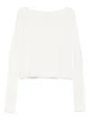 Aya Muse Off-shoulder Knitted Top In White