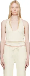 Aya Muse Off-white Knit Halter Top In Cream
