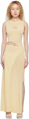 Aya Muse Off-white Marmo Maxi Dress In Buttercream