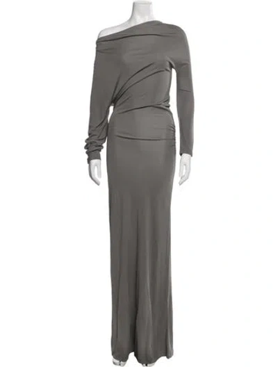 Pre-owned Aya Muse Off-the-shoulder Long Dress W/ Tags In Gray