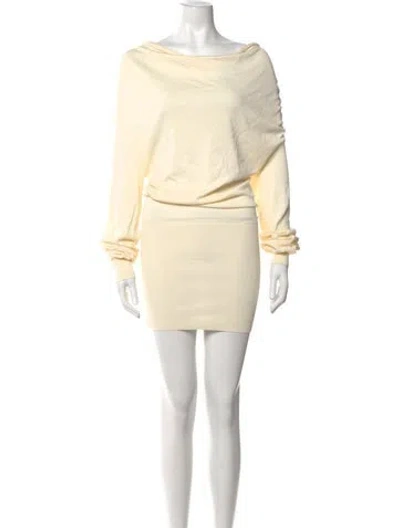 Pre-owned Aya Muse Off-the-shoulder Mini Dress W/ Tags In Neutrals