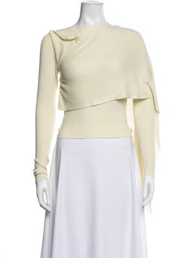 Pre-owned Aya Muse Off-the-shoulder Sweater W/ Tags In Yellow
