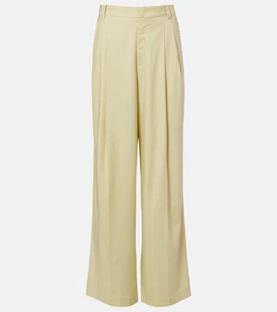 Aya Muse Olena Pleated Wide-leg Pants In Green