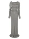 Aya Muse One-shoulder Draped Maxi Dress In Grey