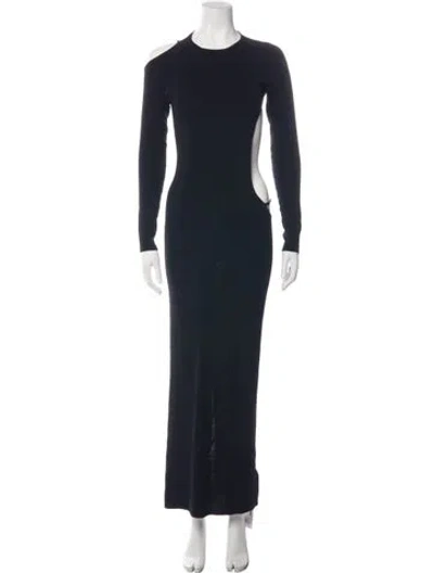 Pre-owned Aya Muse One-shoulder Long Dress In Blue
