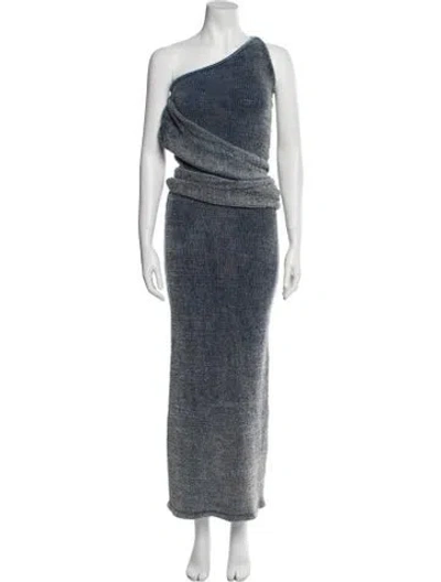 Pre-owned Aya Muse One-shoulder Long Dress W/ Tags In Blue