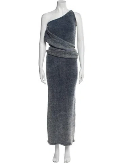 Pre-owned Aya Muse One-shoulder Long Dress W/ Tags In Blue