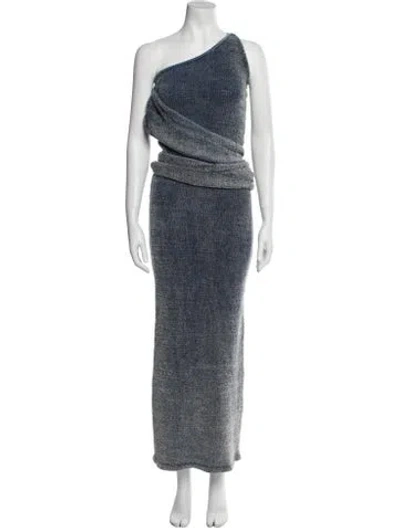 Pre-owned Aya Muse One-shoulder Long Dress W/ Tags In Blue