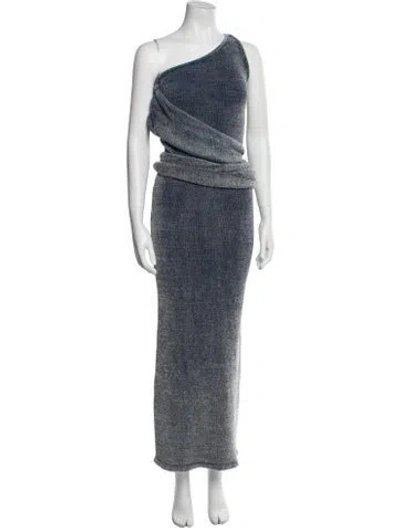 Pre-owned Aya Muse One-shoulder Long Dress W/ Tags In Blue